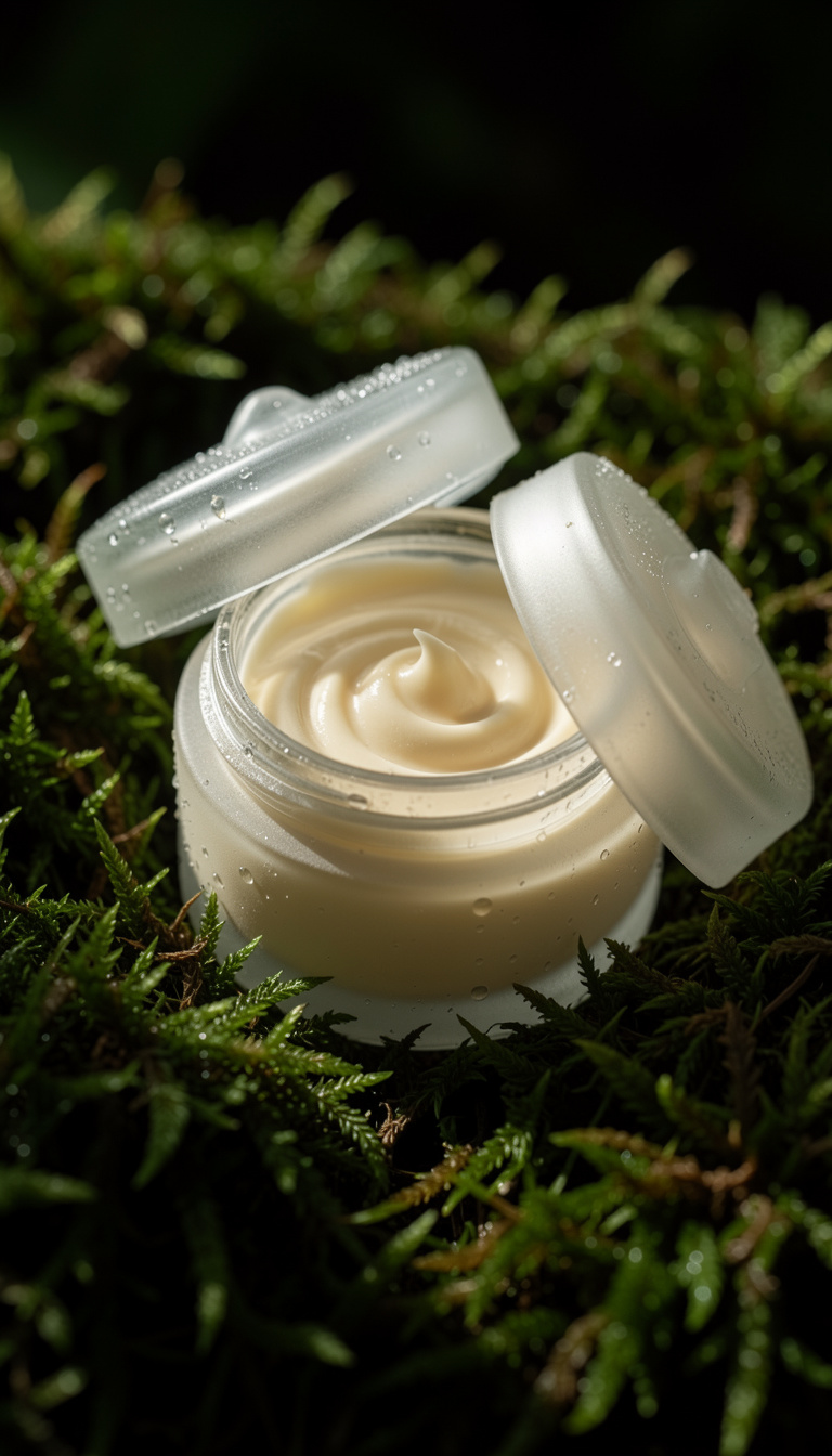 Pot de la Crème Hydratante Éclat Écrin, 50 ml, pose sur un fond neutre